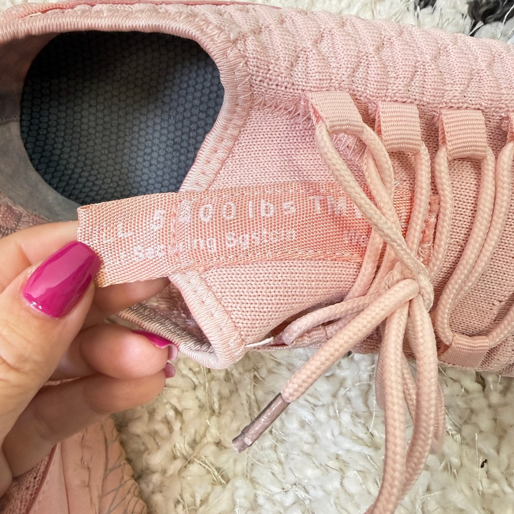 TM WILL LOVE Pink Textured Knit Lace Up Athletic Running Sneakers Size 37 Womens - Picture 8 of 9